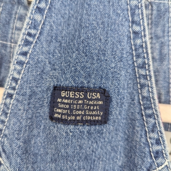 Vintage Guess Girls Overalls denim suspenders size medium - Picture 6 of 8